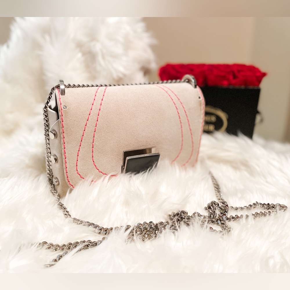 Jimmy Choo Ivory White Lockett Petite City Shoulder Bag